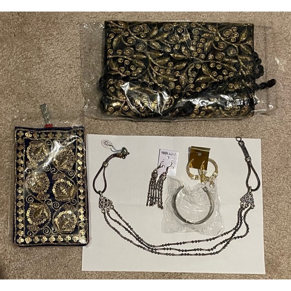🌸✨NEW Bundle of Authentic Handmade Indian Jewelry, Purse, and Phone Purse - Picture 1 of 16